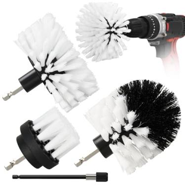 Imagem de Kit de acessórios de escova de broca de 4 peças, novo conjunto de escovas de rejunte 2025, kit de limpeza de esfregão elétrico multiuso para banheiras, linhas de argamassa, banheiro, chuveiros