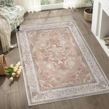 Imagem de Tapete floral leve e luxuoso para sala de estar, sofá, cobertor, mesa de centro, tapete para quarto, fácil de cuidar (120 x 200 cm, 47 x 79 polegadas/WSJR-16)