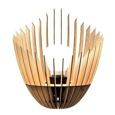 Imagem de Abajur Grande De Chão El Salvador Mdf Luminária Marrom Tamanho 85x80cm