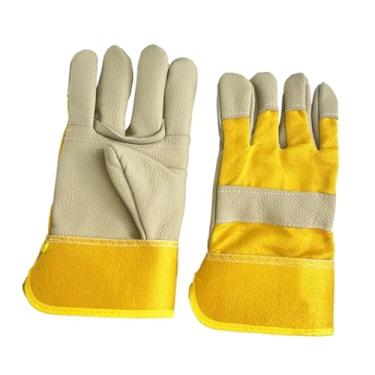 Imagem de KiBcsLic Luvas de soldagem de couro Acessórios para soldagem à prova de fogo VERSÁTIL Luvas de trabalho resistente ao calor/fogo para acionador de maconha