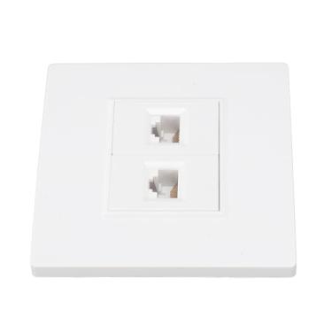 Imagem de CAT 6 Placa de Parede Ethernet, Removível 2 Porto Fêmea para Fêmea Placa de Parede Ethernet para Cat6 Cat6a