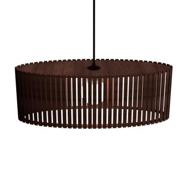 Imagem de Luminária Pendente Zepelim Modelo Ripado Marrom