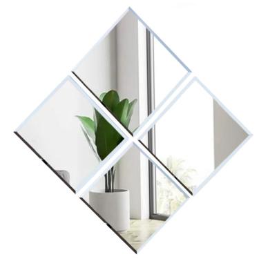 Imagem de Kit 4 Espelho Bisote Sala Banheiro 20x20 Lapidado Quadrado