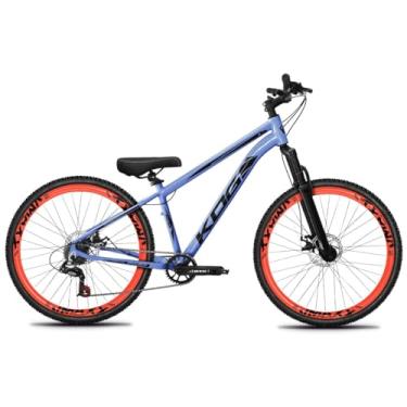 Imagem de Bicicleta Aro 26 KOG 1x7 Freeride – Bike para Grau, Freeride Urbano, Suspensão 80mm, Freios a Disco, 7 Velocidades, Azul Zimbro, Adesivo Preto,Vmaxx Laranja