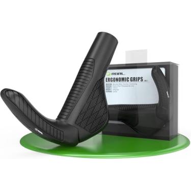 Imagem de RBRL Pegas de guidão de bicicleta, design ergonômico de suporte alargado, pegadores de bicicleta de borracha antiderrapantes, punhos de guidão profissionais para mountain bike, BMX, scooters