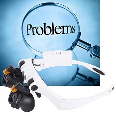 Imagem de Lupa de Ampliação Montada na Cabeça Com Mãos Livres, Lupenbrille 7x Lupe Vidro Lâmpada LED 21 Combinações de Ampliação Lente Substituível