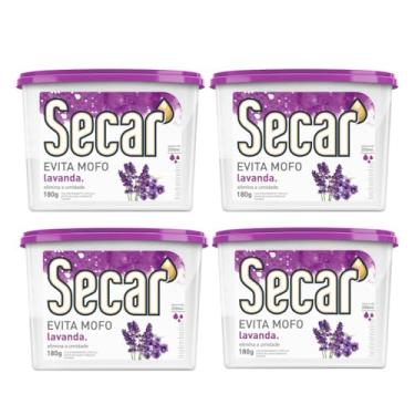 Imagem de Kit Com 4 Evita Mofo 180g Desumidificador Antimofo Umidade Com Perfume Suave Para Armários Gavetas Closets Balcão Cozinha Banheiro (Lavanda)