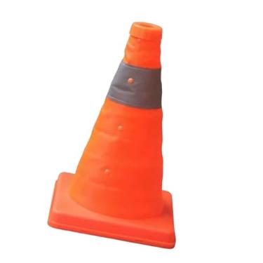 Imagem de Amagogo Cone de trânsito telescópico refletivo laranja portátil para calçadas, edifícios, cruzamentos noturnos de emergência na estrada, 18.5 Cm X 30 Cm