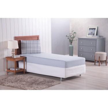 Imagem de Jogo de Lençol 2 Peças Cama Solteiro Modern Simples Percal 300 Fios com Elástico