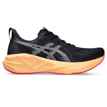 Imagem de ASICS Novablast 5 Masculino Midnight/Orange Glow 48 Largo, Brilho meia-noite/laranja, 14 Wide