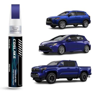 Imagem de COSLAKE Tinta de retoque de carro (Blue Crush Metallic(8W7 (inclui 2RC))) para Toyota, kit de reparo de arranhões de pintura de carro, solução rápida e fácil de reparar, caneta removedor de arranhões