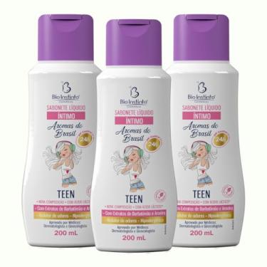Imagem de 3 UNDs Sabonete Íntimo Líquido TEEN 200ml Bio Instinto (Extrato de Barbatimão e Aroeira)