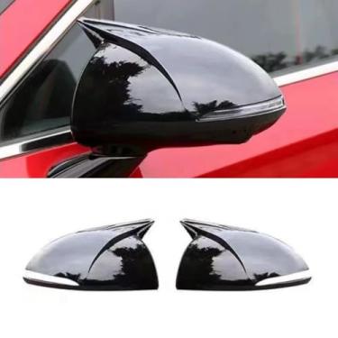 Imagem de Capa de proteção traseira para carro compatível com Sonata 2020-2022 Kit de carroceria de acabamento de capa de espelho lateral acessórios de carro (preto brilhante)