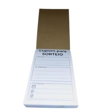 Imagem de 50 Blocos C/ 100 Fls Cupom de Sorteios Ideal para promoções