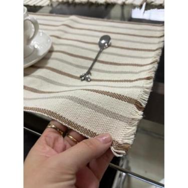 Imagem de Conjunto de 7 peças de corrida de mesa de algodão com 6 almofadas e 1 trilho de mesa perfeito para jantares e reuniões de família(JGAM17)