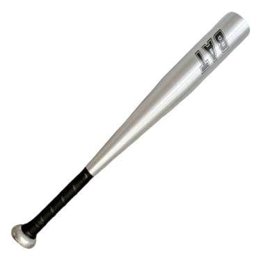 Imagem de Tacos de beisebol de alumínio para crianças e adultos Taco de beisebol de metal de 50 cm com alça embrulhada de substituição equipamento leve para treinamento, taco de equipamento prateado