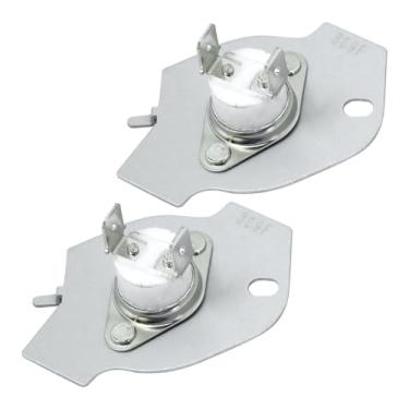 Imagem de 2 peças de fusível térmico para secadora 3977393, peça de substituição de secador de fusível térmico compatível com secadores Whirlpool Maytag Roper Kenmore KitchenAid, substitui AP3094244 3399848