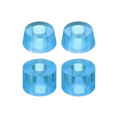 Imagem de PATIKIL Buchas de skate, 2 conjuntos de buchas de caminhão de placa longa de poliuretano 90A para peças de skate, azul transparente