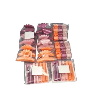 Imagem de kit 60 acessórios de piranha bico de pato presilha salão tridente prendedor de cabelo (rose)