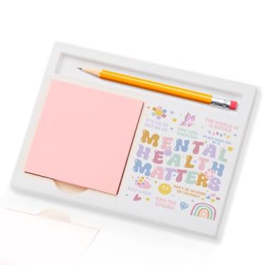 Imagem de Porta-notas adesivas Mental Health Matters, Positive Vibes Be Yourself, presentes motivacionais para colegas de trabalho Bestie Sister Special Teacher Friends Self-Stick Bloco de notas BBY11