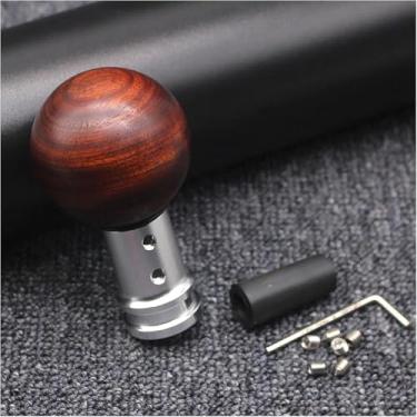 Imagem de Maçaneta De Mudança De Marcha De Madeira Universal Manual Redonda De Madeira Com 3 Adaptadores Substituição Da Cabeça Da Manopla De Nível De Mudança Para A Maioria Dos Veículo, F Sliver