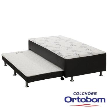 Imagem de Cama Box Solteiro com Auxiliar Ortopédico D28 Preto - Ortobom