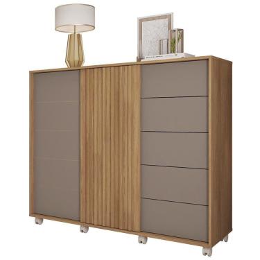 Imagem de Cômoda Sapateira Com Rodízios Pegasus Buriti/fendi - Caemmun