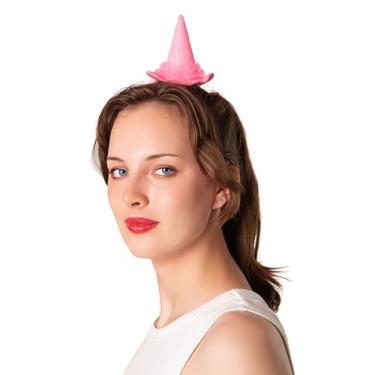 Imagem de Cosplaya Mini chapéu de bruxa rosa com clipe de fantasia para mulheres, homens, adultos, vassoura, cosplay, chapéus de Halloween, rosa, One Size Fits Most