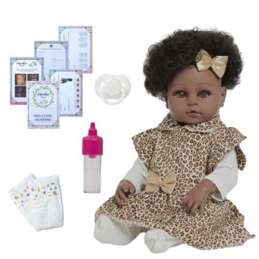 Imagem de Bebê Reborn Menina Negra Com Lindo Enxoval Pode Dar Banho - Cegonha Re