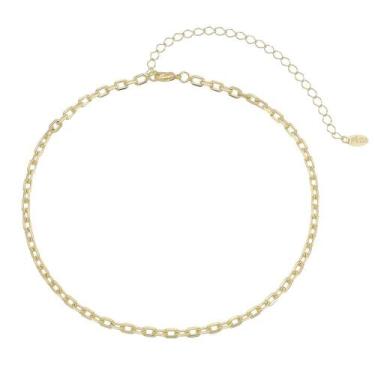 Imagem de Choker mini elos folheada a ouro 18k dua - PIUKA, Dourado, 6 Meses