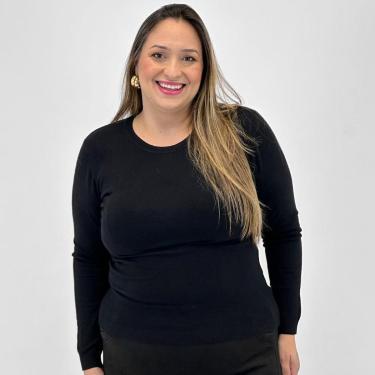 Imagem de Blusa de Lã City Lady Plus Size Gola Redonda Feminina-Feminino