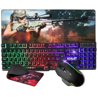 Imagem de Kit Teclado Semi Mecanico + Mouse 6 Botões + Mouse Pad Grande 80x40 cm - Combo Gamer Para Pc Notebook Consoles (Mouse Pad MP-3)