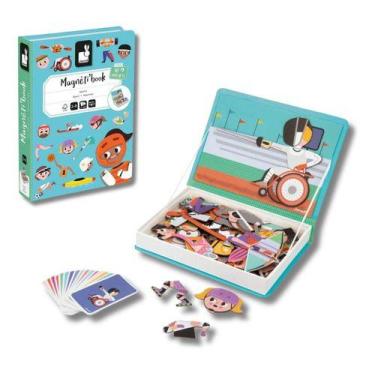 Imagem de Livro Magnetico Infantil Educativo Montessori Esportes Janod