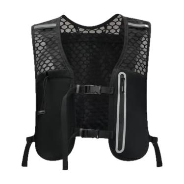 Imagem de predolo Mochila de hidratação, colete de corrida, mochila de corrida, colete de hidratação respirável e refletivo, bolsa esportiva para corrida, acampamento e, Preto