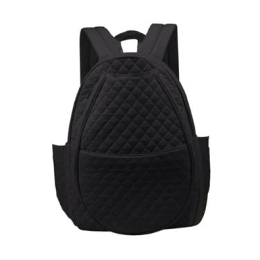 Imagem de kowaku Mochila para tênis com alças ajustáveis, esportes ao ar livre, para mulheres e homens, grande capacidade, portátil para pickleball e badminton, Preto