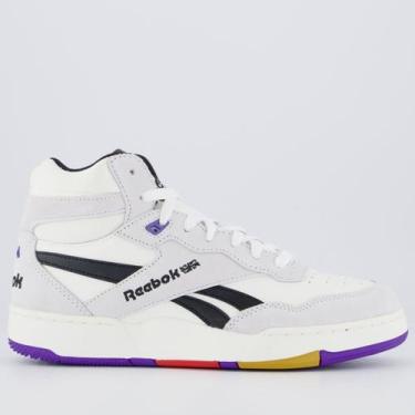 Imagem de Tênis Reebok BB 4000 II Mid Off White e Roxo, 41