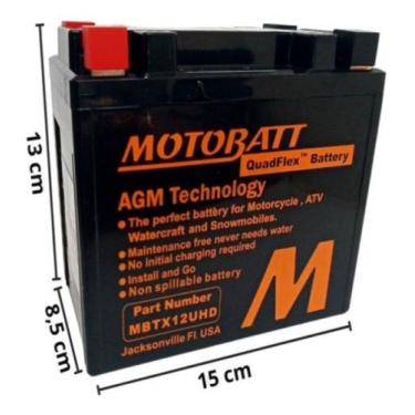 Imagem de Bateria Motobatt Mbtx12uhd Harley Sportster 883 / 1200 Ytx14l-bs