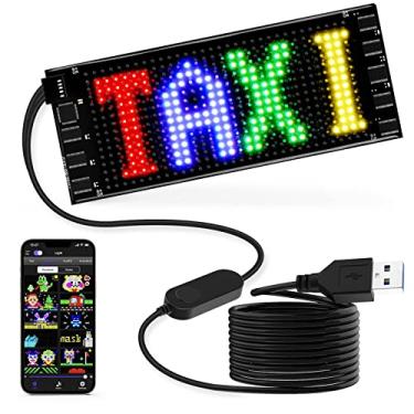 Imagem de RAYHOME Letreiro de LED para Carro, Painel de Matriz LED Flexível 17,7 cm x 7,6 cm, USB 5V, Controle por Aplicativo Bluetooth, Letreiro Rolante Programável DIY para Carro, Festa, Casamento e Festival