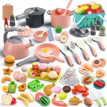 Imagem de Conjunto de brinquedos de cozinha Funpynani 130 unidades com panelas, 