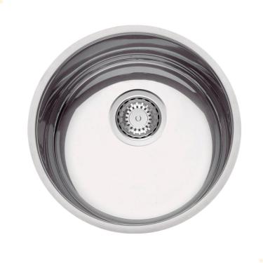 Imagem de Cuba Redonda Tramontina Luna 30 BL Prime em Aço Inox Alto Brilho 30 cm com Válvula 94010202