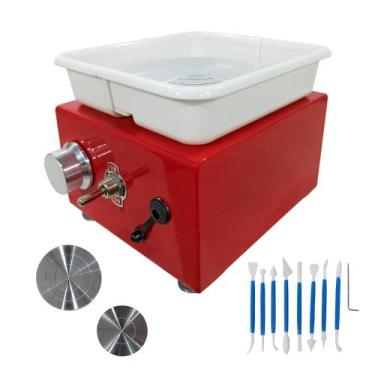 Imagem de Mini Torno Elétrico Giratório para Cerâmica Pintura e Modelagem Bivolt