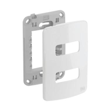 Imagem de Placa 4x2 2 posições branco + suporte composé - weg