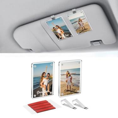 Imagem de 1797 Drive Safe I Love You, clipe para viseira de carro, porta-fotos, porta-retrato magnético, pacote com 2, 8,9 x 6 cm