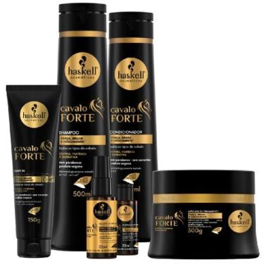 Imagem de Kit Haskell Cavalo Forte Shampoo Condicionador 500ml Máscara 300g Fina