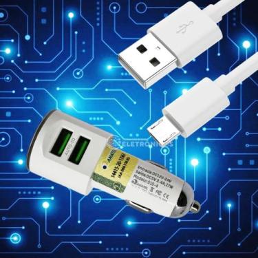 Imagem de Carregador Veicular 2 Entradas Moto E6, E6 Play, E6 Plus E E6i USB 3.4