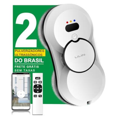 Imagem de Lilin Robô Limpa Vidros HCR10 Bivolt, Robô de Limpeza de Janelas com Bivolt, Pulverizador ultrassónico de bico duplo com sensor de gota e sensor de borda, Planejamento inteligente de caminho,Do Brasil