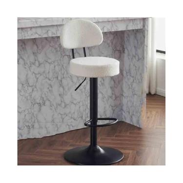 Imagem de ZzleoyuUUs-12 Banco giratório para cadeira alta de fácil montagem, barra frontal, comercial, redondo, moderno, caixa de elevação doméstica (branca)