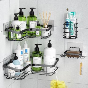 Imagem de Pacote com 4 adesivos Shower Caddy KikiRico Corner, preto