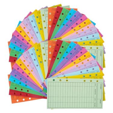 Imagem de 48 envelopes de dinheiro para orçamento, envelopes de dinheiro para economia de dinheiro e desafio de economia de dinheiro, layout vertical com folha de orçamento, 12 cores sortidas, cartolina de