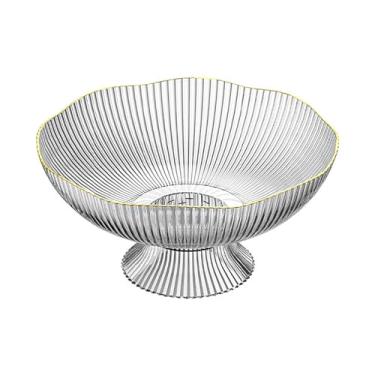 Imagem de Prato de Frutas, Plástico Destacável Moderno Dreno Tigela de Frutas Mesa Peça Central Prato Decorativo Canelado Colorido Tigela de Plástico para Lanche Doces